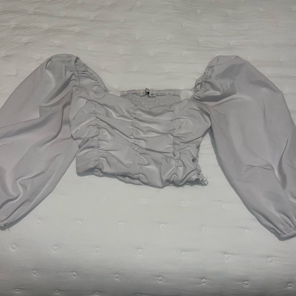 O-vianca white puffy sleeve top